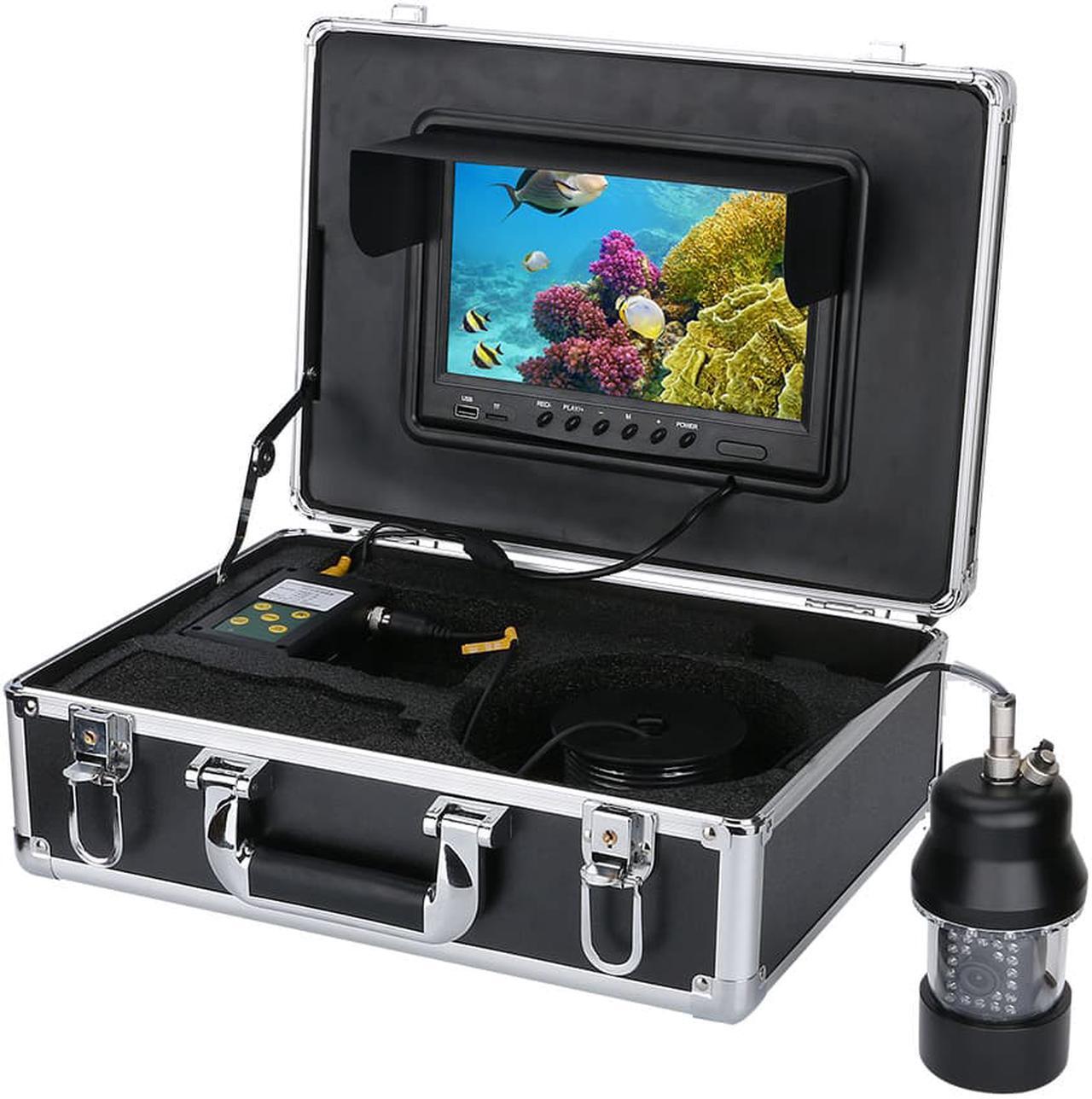 Alt view image 7 of 7 - 50m Professional Underwater Fishing Video Camera Fish Finder 9 Inch DVR Recorder Color Screen Waterproof 22 LEDs