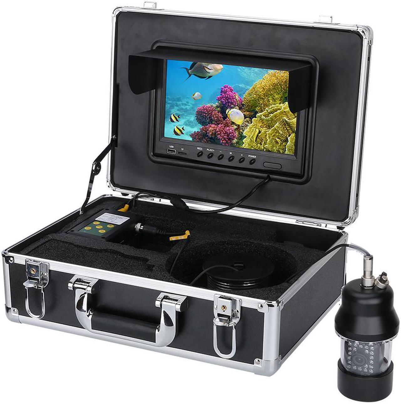 Alt view image 5 of 6 - 100m Professional Underwater Fishing Video Camera Fish Finder 9 Inch DVR Recorder Color Screen Waterproof 22 LEDs 360 Degree Rotating Camera