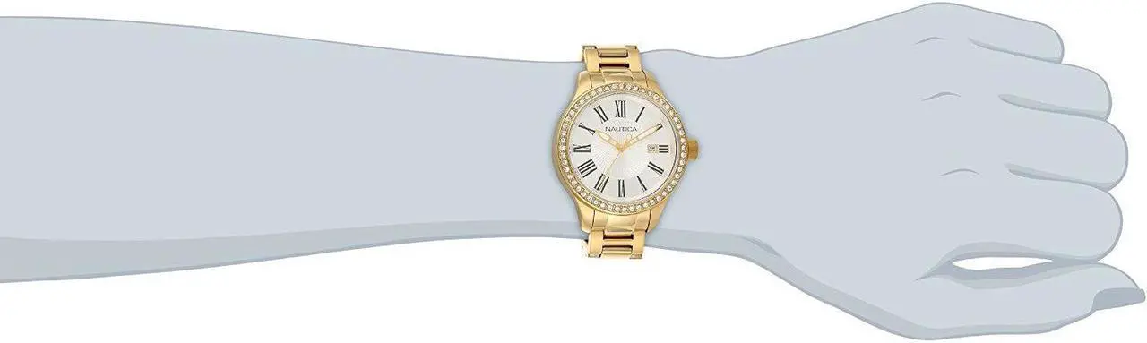 Alt view image 6 of 8 - Nautica Women's Bfd 101 N16661M Gold Stainless-Steel Quartz Watch with Silver Dial