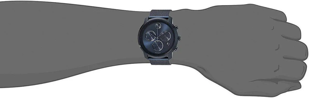 Alt view image 4 of 14 - Movado Bold Sport Mens Silver Dial Mesh Bracelet Swiss Quartz Watch 3600768