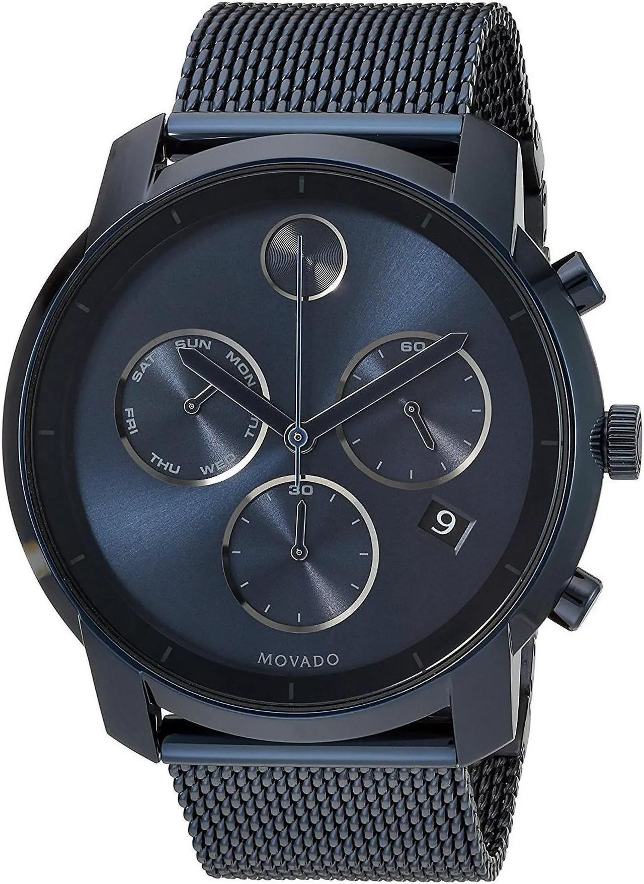Alt view image 3 of 14 - Movado Bold Sport Mens Silver Dial Mesh Bracelet Swiss Quartz Watch 3600768