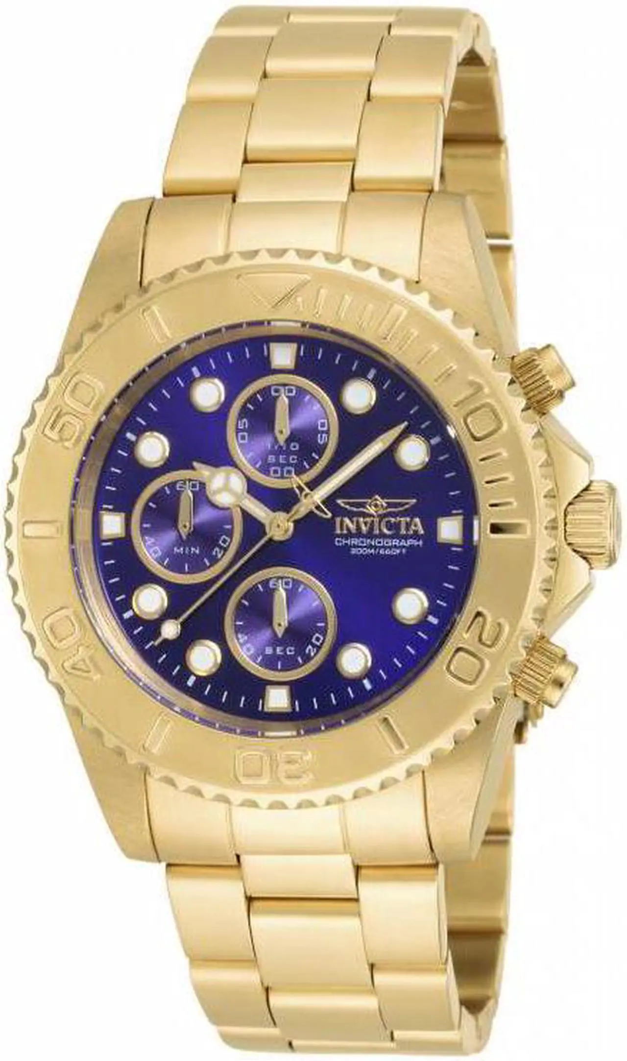 Alt view image 10 of 16 - Invicta Men's 19157 Pro Diver Quartz Multifunction Blue Dial Watch