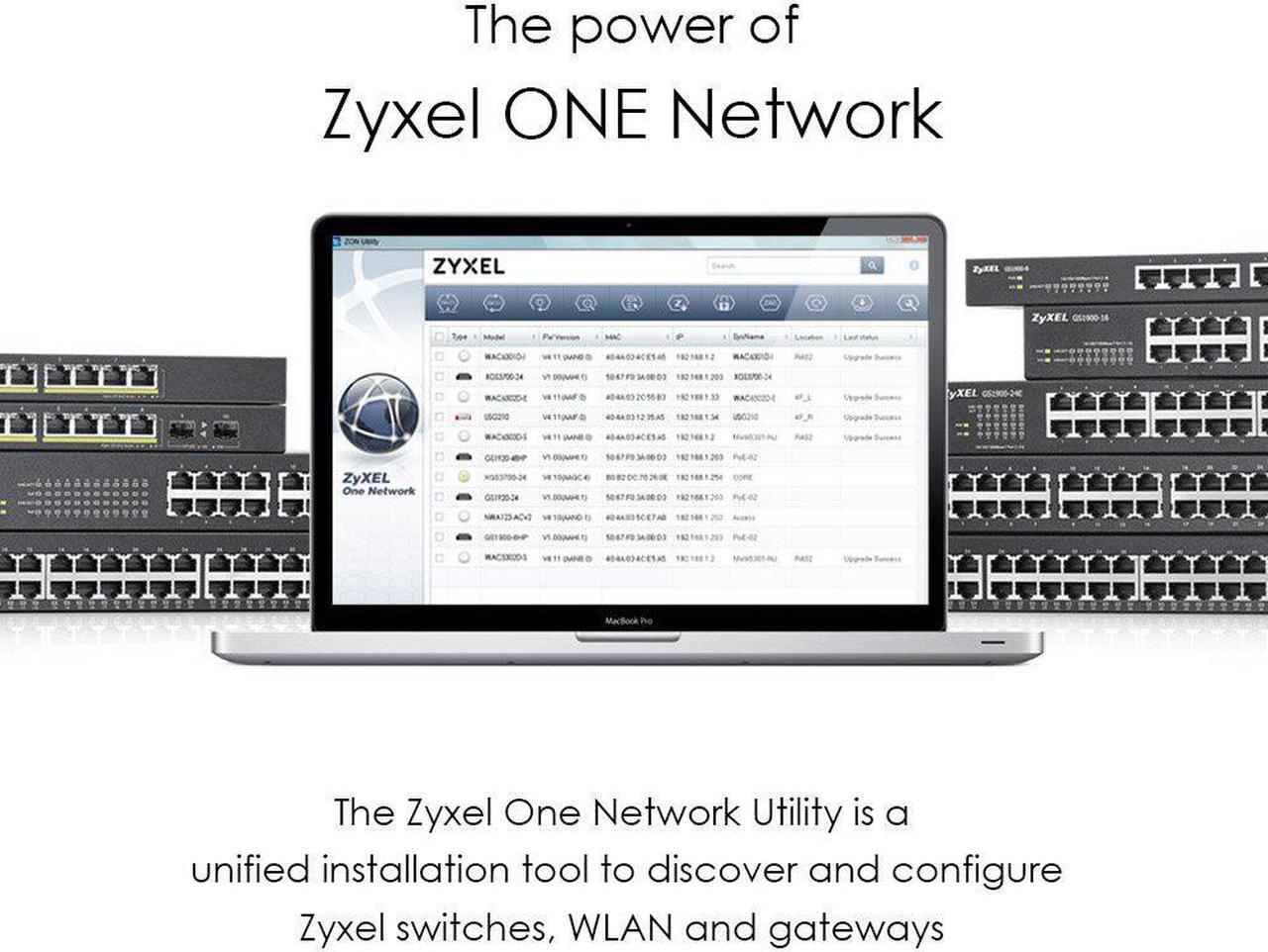 Alt view image 5 of 7 - ZyXEL GS1900-24HP, 24-port GbE L2 PoE Smart Switch, rackmount, 170 Watt