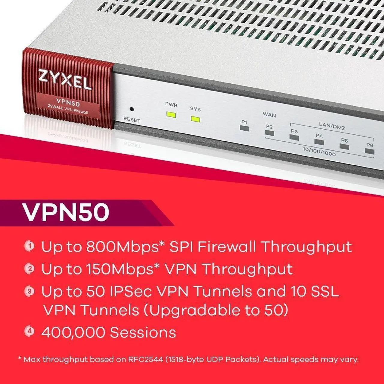 Alt view image 5 of 9 - VPN50 SPI Fwall 150Mbps VPN