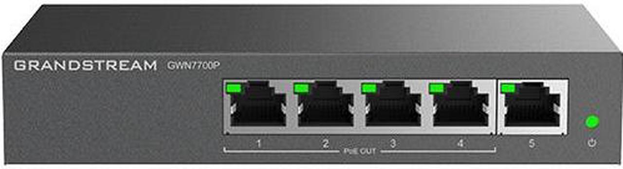 Grandstream Layer 2 Unmanaged PoE Switch, 5 x GigE (4 x PoE), Metal Case GWN7700P