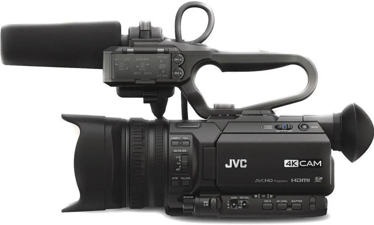 Alt view image 8 of 13 - JVC GY-HM180U Ultra 4K HD 4KCAM Professional Camcorder & Top Handle Audio Unit