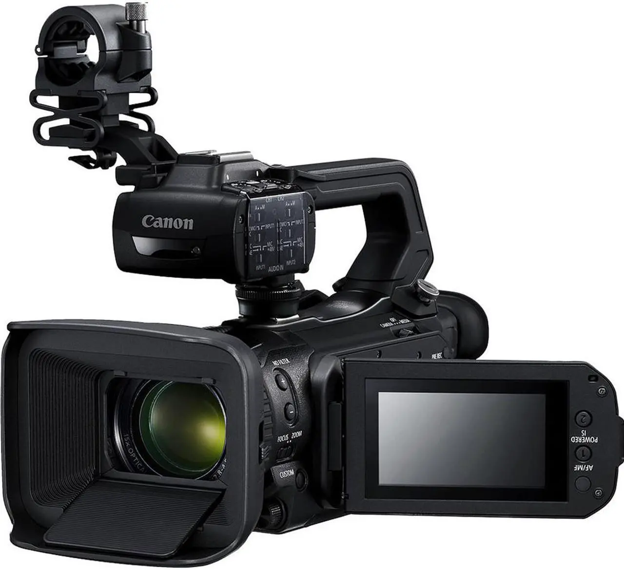 Alt view image 3 of 8 - Canon XA55 Professional UHD 4K Camcorder Bundle with 2x Spare Batteries + 2x 32GB Memory Cards + Carrying Case + Filter Kit+ More