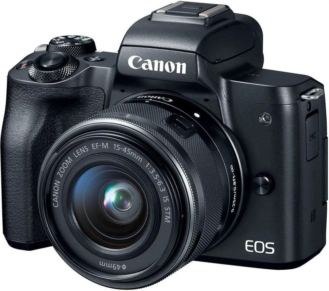 Alt view image 2 of 4 - Canon EOS M50 Mirrorless Digital Camera with 15-45mm Lens + Flexible Tripod + UV Protection Filter + Professional Case + Card Reader - International Version
