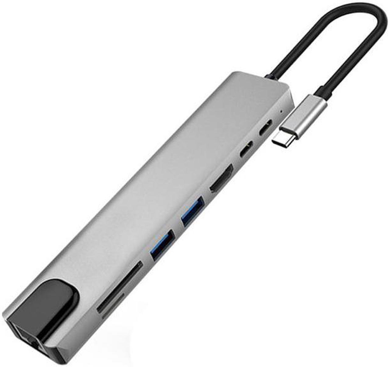 Main image of SANOXY 8 in1 USB C to Type C USB 3.0 Hub 4K HDMI Ethernet Micro SD/TF Card Adapter Dock