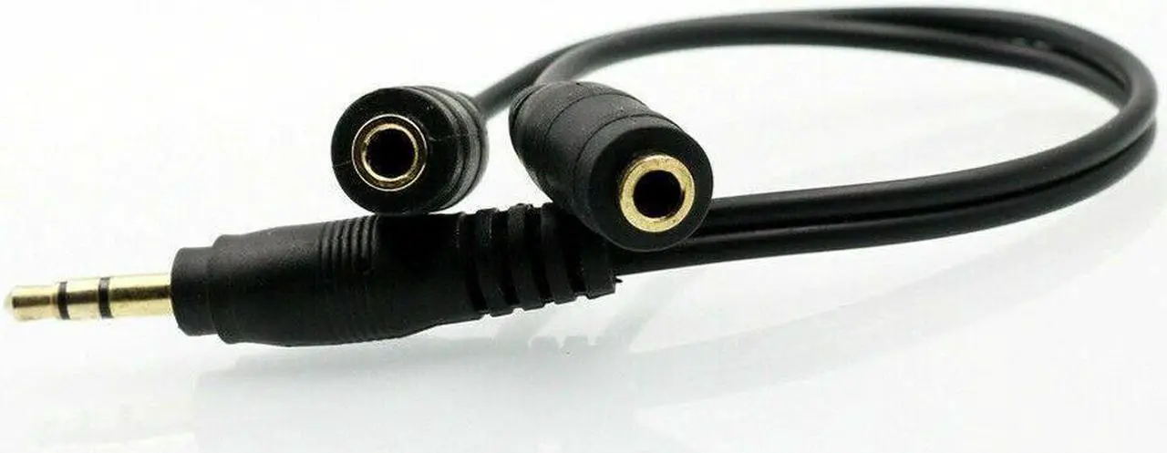 Main image of 1.5 Feet 2 Female to 1 Male Gold Plated 3.5mm Audio Y Splitter