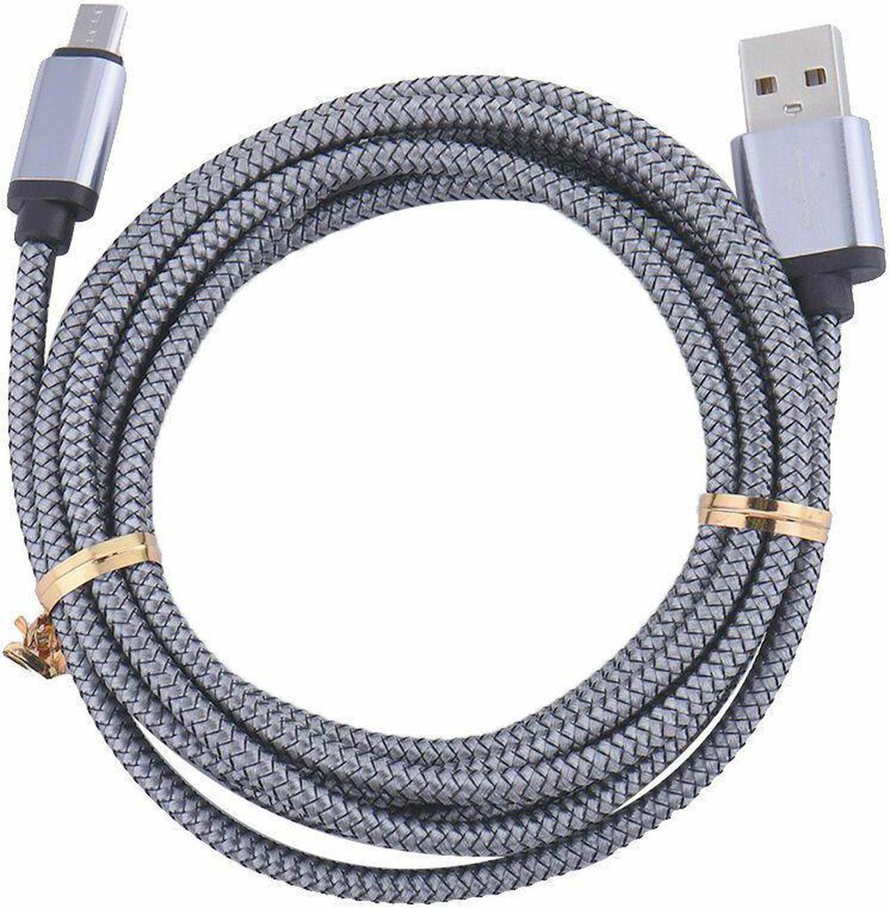 3M / 10FT Micro USB Fast Charger Data Sync Cable Cord (Silver)