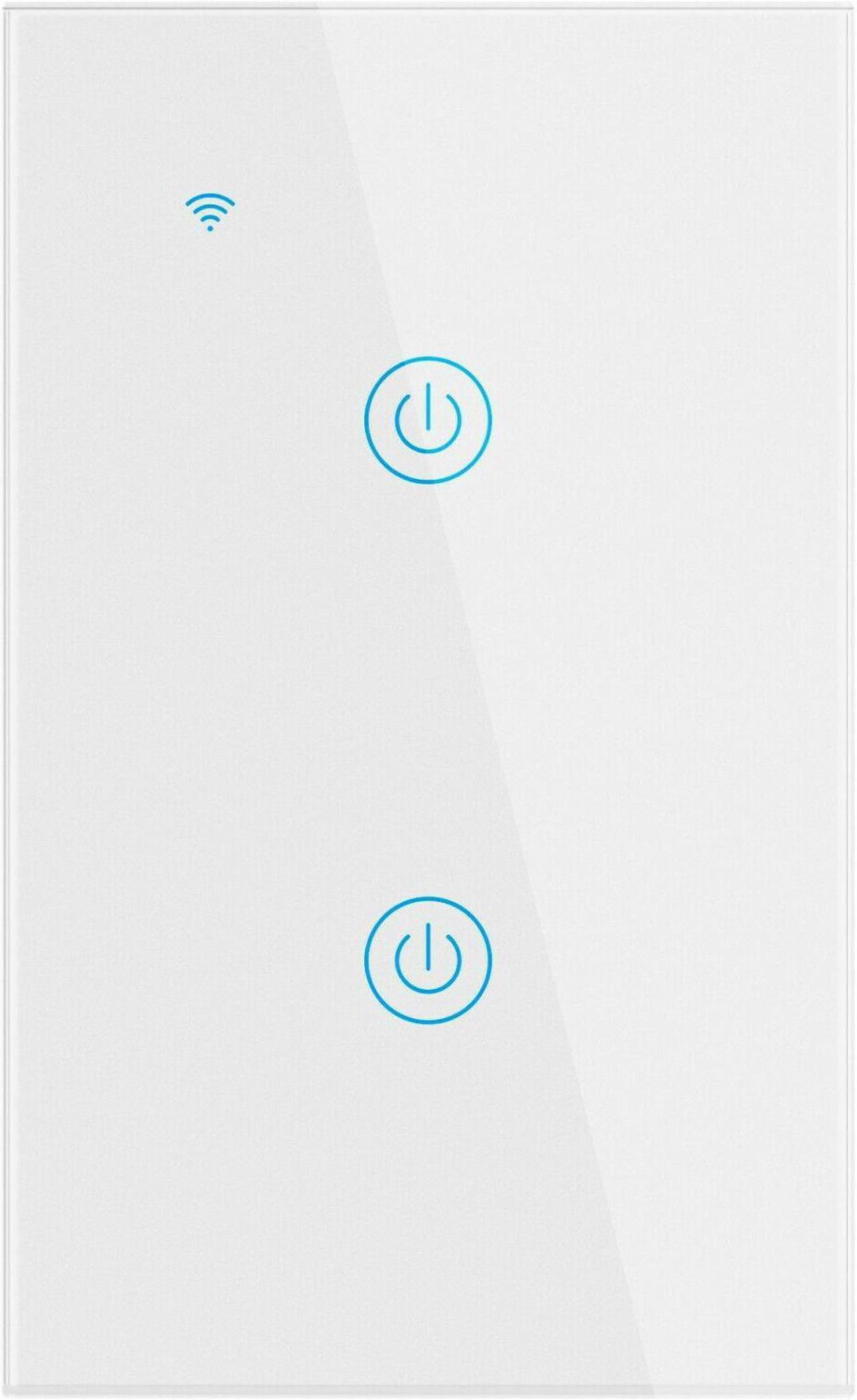 Main image of 2 Gang WiFi Smart Wall Touch Light Switch Glass Panel For Alexa/Google APP