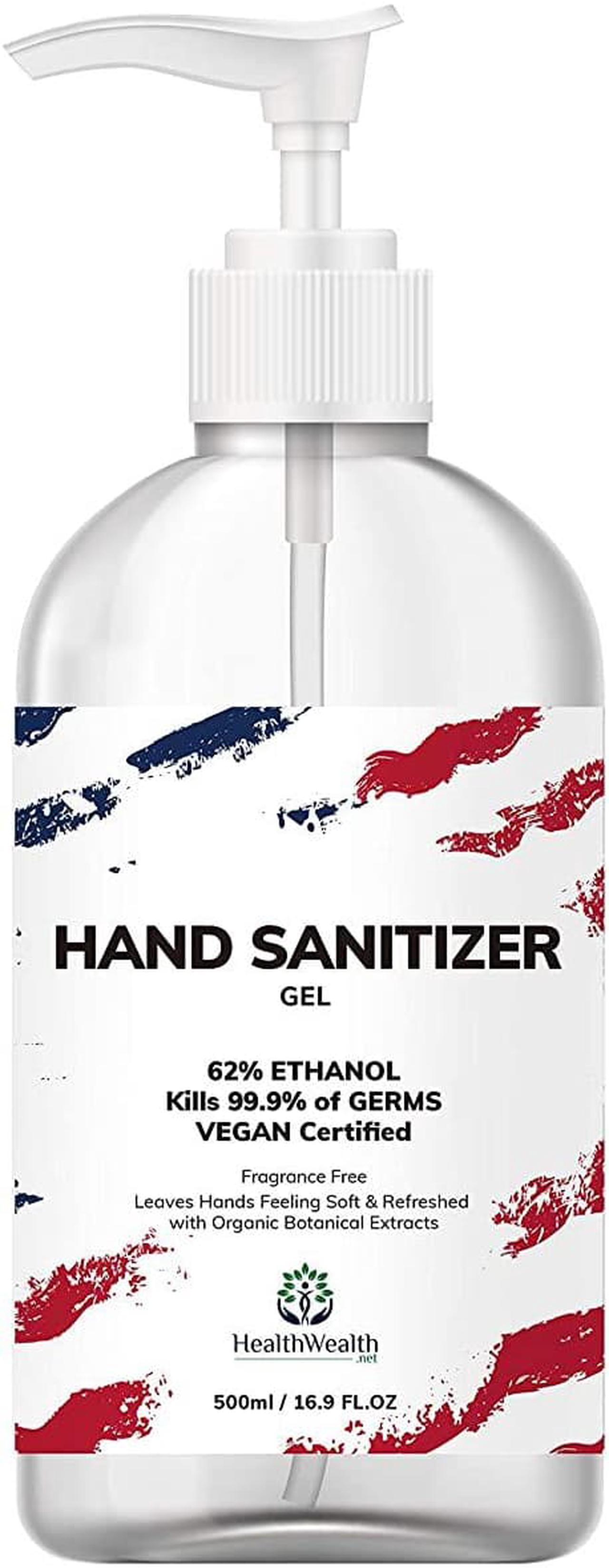 Main image of 500ml Gel Hand Sanitizer (Original/Fragrance Free) With Pump, 16.9 Fl Ounce Large Bottle