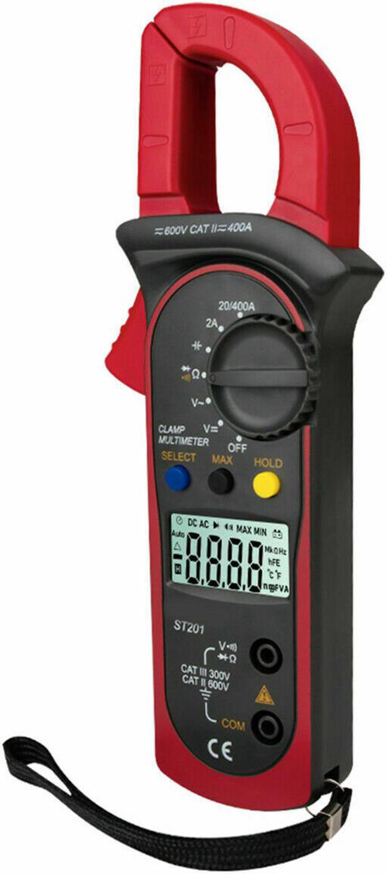Main image of Digital Multimeter Tester AC DC Volt Ohm Amp Clamp Meter Auto Range LCD Handheld-red