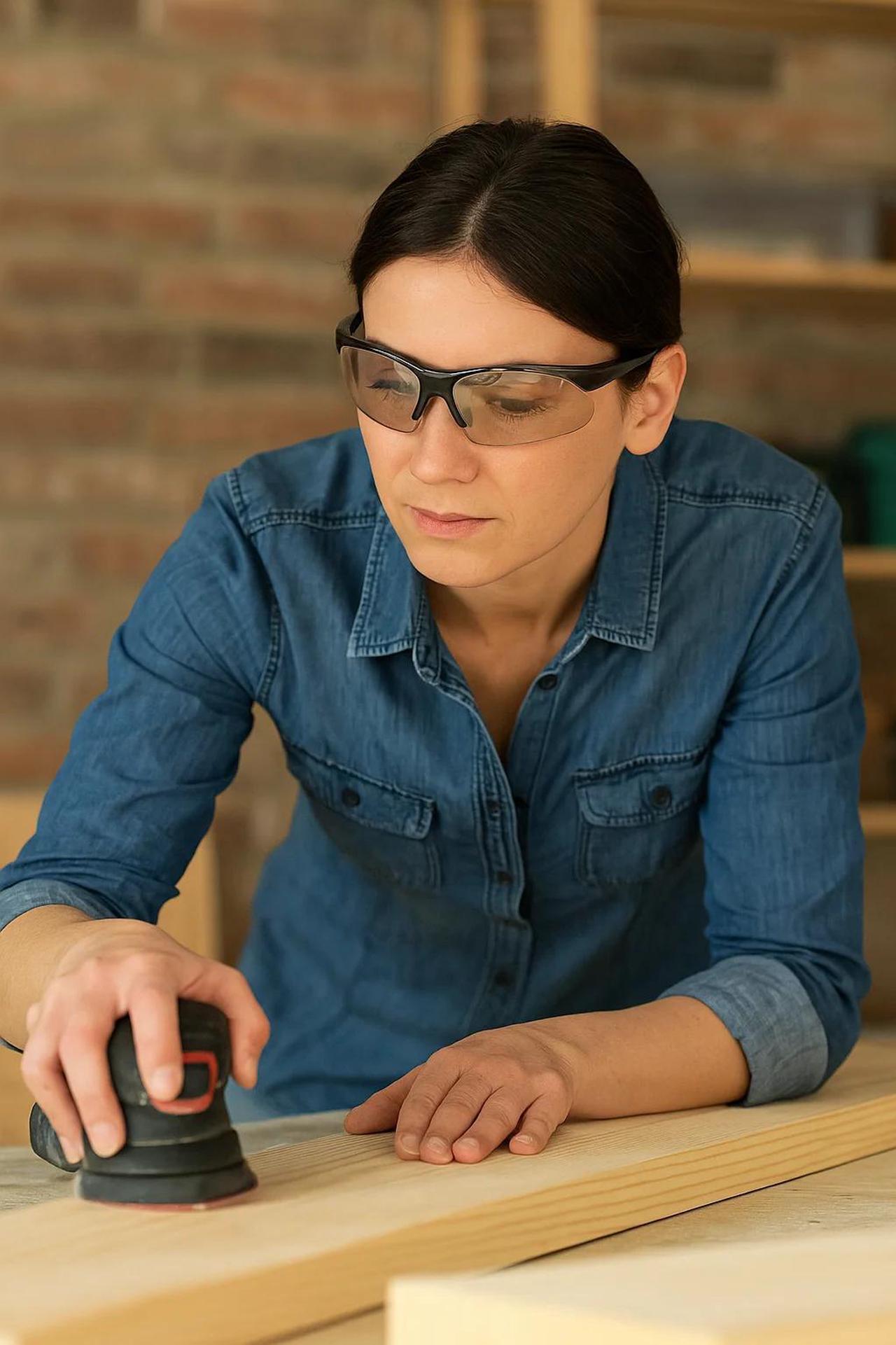 Alt view image 4 of 5 - Sanoxy Safety Glasses with Wraparound Design, UV Protection, Rubber Nosepiece and Black Temples  Impact-Resistant PC Lens Silver
