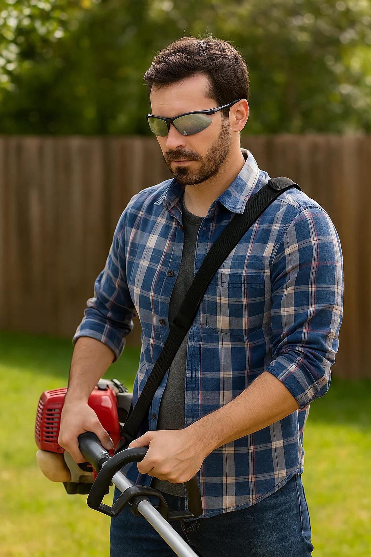 Alt view image 3 of 5 - Sanoxy Safety Glasses with Wraparound Design, UV Protection, Rubber Nosepiece and Black Temples  Impact-Resistant PC Lens Silver
