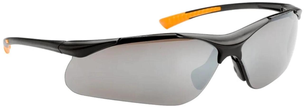 Main image of Sanoxy Safety Glasses with Wraparound Design, UV Protection, Rubber Nosepiece and Black Temples  Impact-Resistant PC Lens Silver