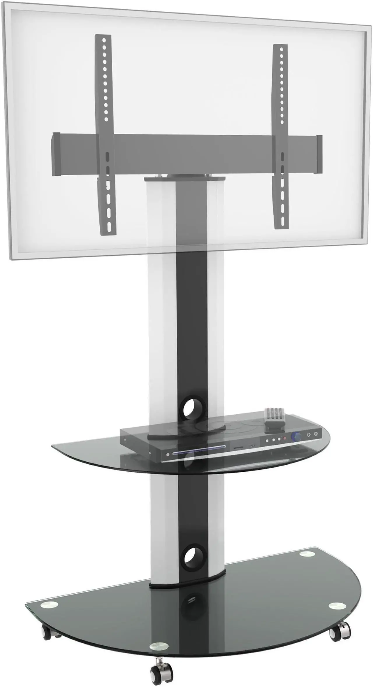 Alt view image 2 of 2 - TygerClaw Superior TV Cart with Glossy Glass Base and AV Componet Shelf