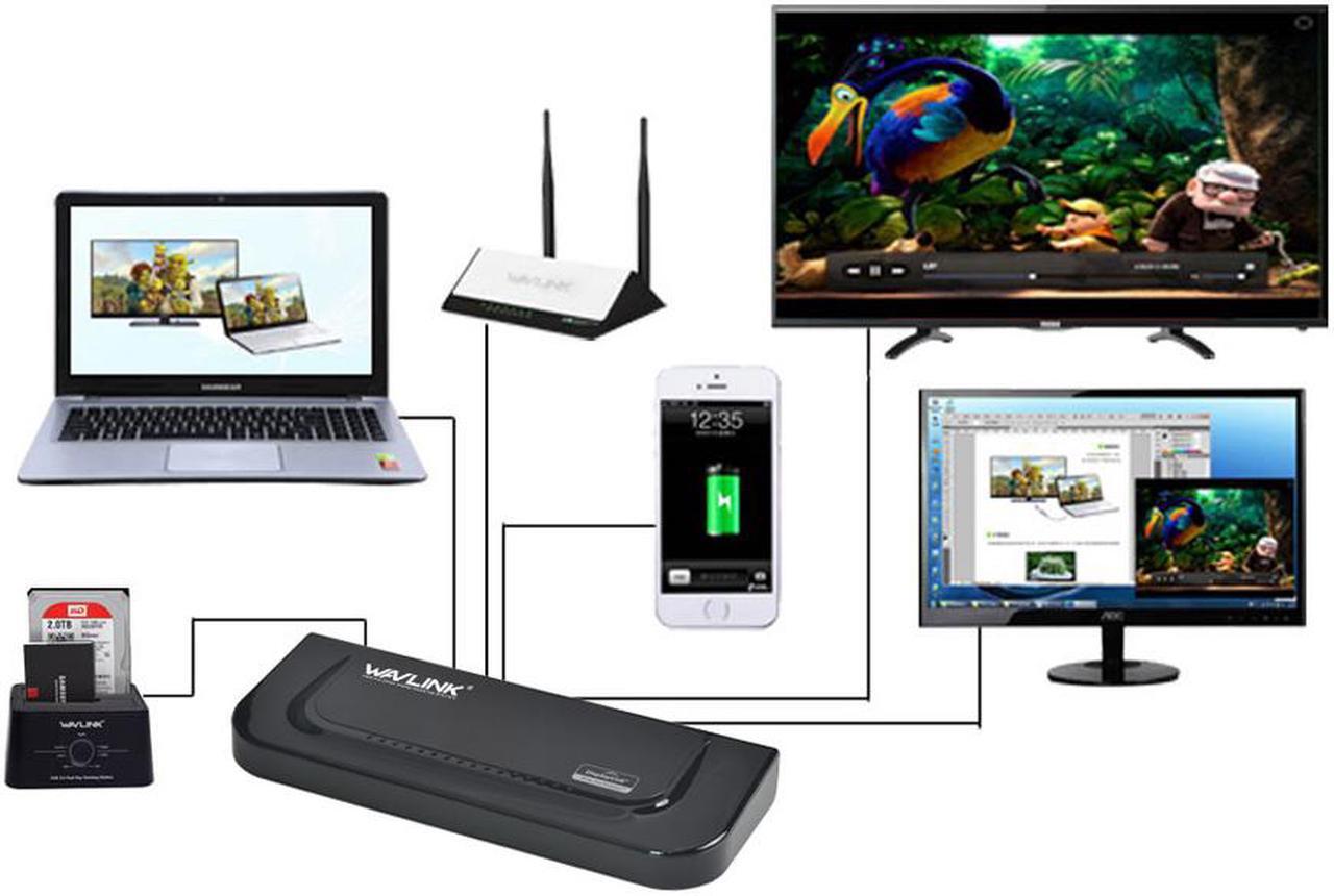 Alt view image 6 of 7 - Wavlink USB 3.0 Universal Laptop Docking Station Dual Display with HDMI & DVI/VGA with Gigabit Ethernet, 6 USB Ports, Audio for Laptop, Ultrabook and PCs, Efficient Home Office, DisplayLink chipset