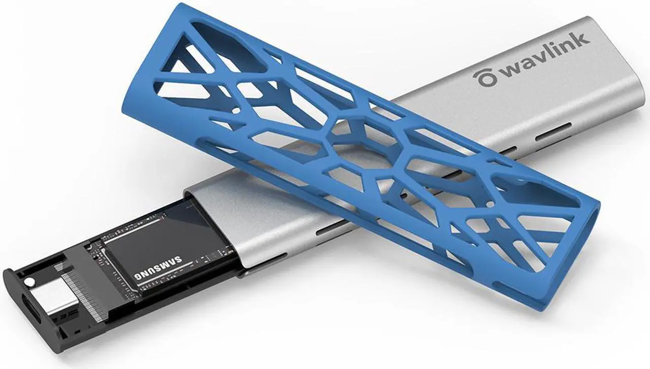 Alt view image 2 of 7 - Wavlink Aluminum M.2 NVMe SSD Enclosure, USB 3.1 Gen 2 (10 Gbps) to NVMe PCI-E M.2 SSD Case Support UASP for NVMe SSD Size 2230/2242/2260/2280 (up to 2TB) with Type-C OTG converter