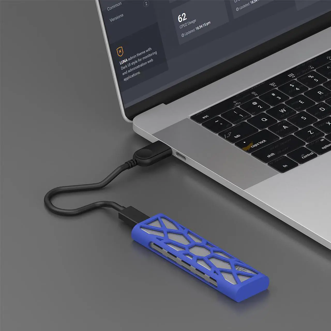Alt view image 4 of 7 - Wavlink Aluminum M.2 NVMe SSD Enclosure, USB 3.1 Gen 2 (10 Gbps) to NVMe PCI-E M.2 SSD Case Support UASP for NVMe SSD Size 2230/2242/2260/2280 (up to 2TB) with Type-C OTG converter