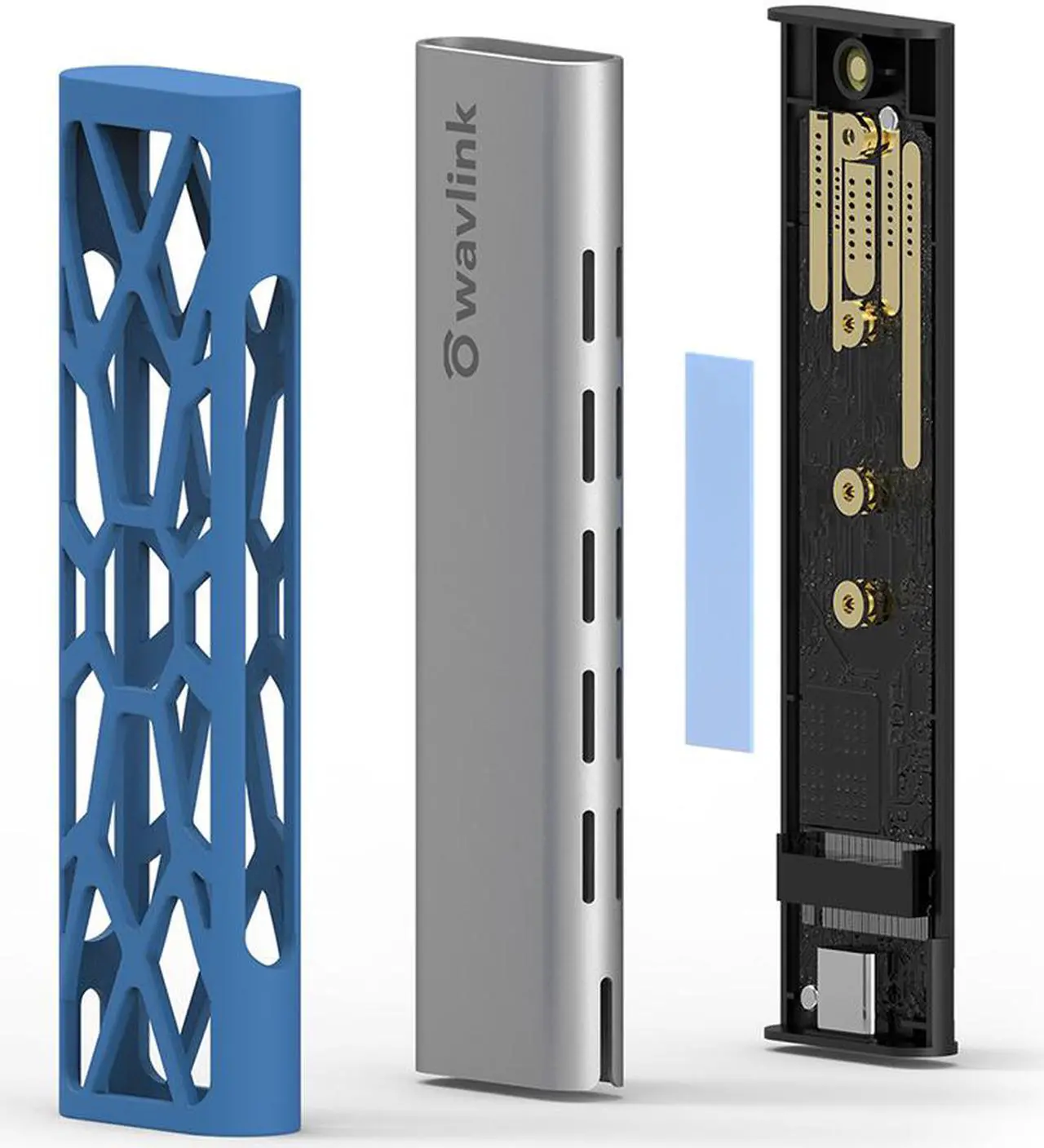 Alt view image 5 of 7 - Wavlink Aluminum M.2 NVMe SSD Enclosure, USB 3.1 Gen 2 (10 Gbps) to NVMe PCI-E M.2 SSD Case Support UASP for NVMe SSD Size 2230/2242/2260/2280 (up to 2TB) with Type-C OTG converter
