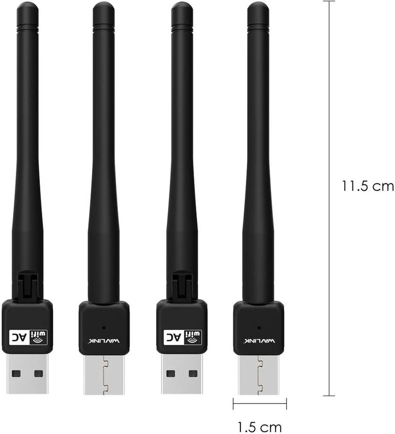 Alt view image 5 of 6 - Wavlink AC600 USB Wireless Adapter, 600Mbps Dual Band WiFi Dongle, 802.11ac High Gain 3dbi Antenna Network Adapter, 2.4G/150Mbps + 5G/433Mbps for Laptop/Desktop Windows XP/Vista/7/8/8.1/10 (32/64bits)
