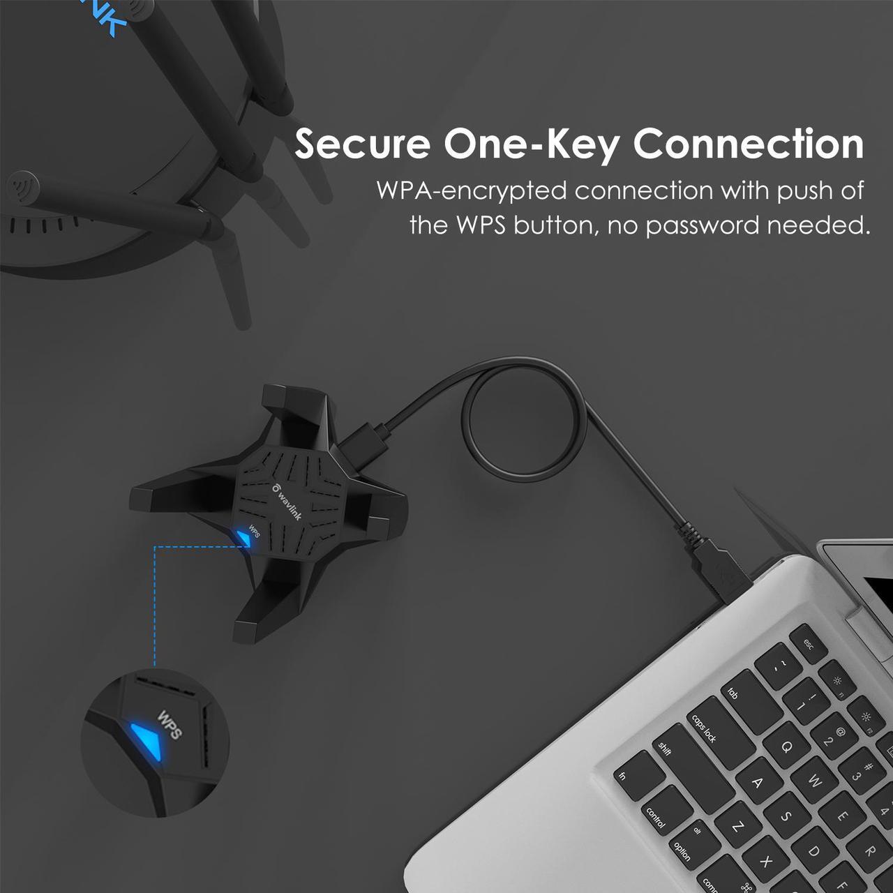 Alt view image 5 of 7 - Wavlink USB 3.0 WiFi Adapter For PC, AC1900Mbps Dual Band 2.4G/5G, 4X 3dBi High Gain Antennas Network Card, MU-MIMO, Magnetic Base for Desktop Laptop PC Support Windows 11/10/8.1/8/7/XP/Vista, Mac OS