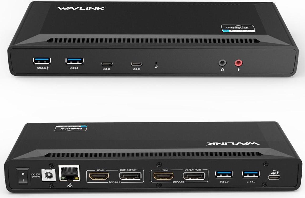 Main image of Wavlink Universal USB C Laptop Docking Station Dual Monitor 5K/4K@60Hz with 65W Host Charging for Thunderbolt 4/3, USB-C Windows, Mac, Chrome, Ubuntu 20.04,22.04(2HDMI, 2DP, 6 USB 3.0, 1Gbps Ethernet