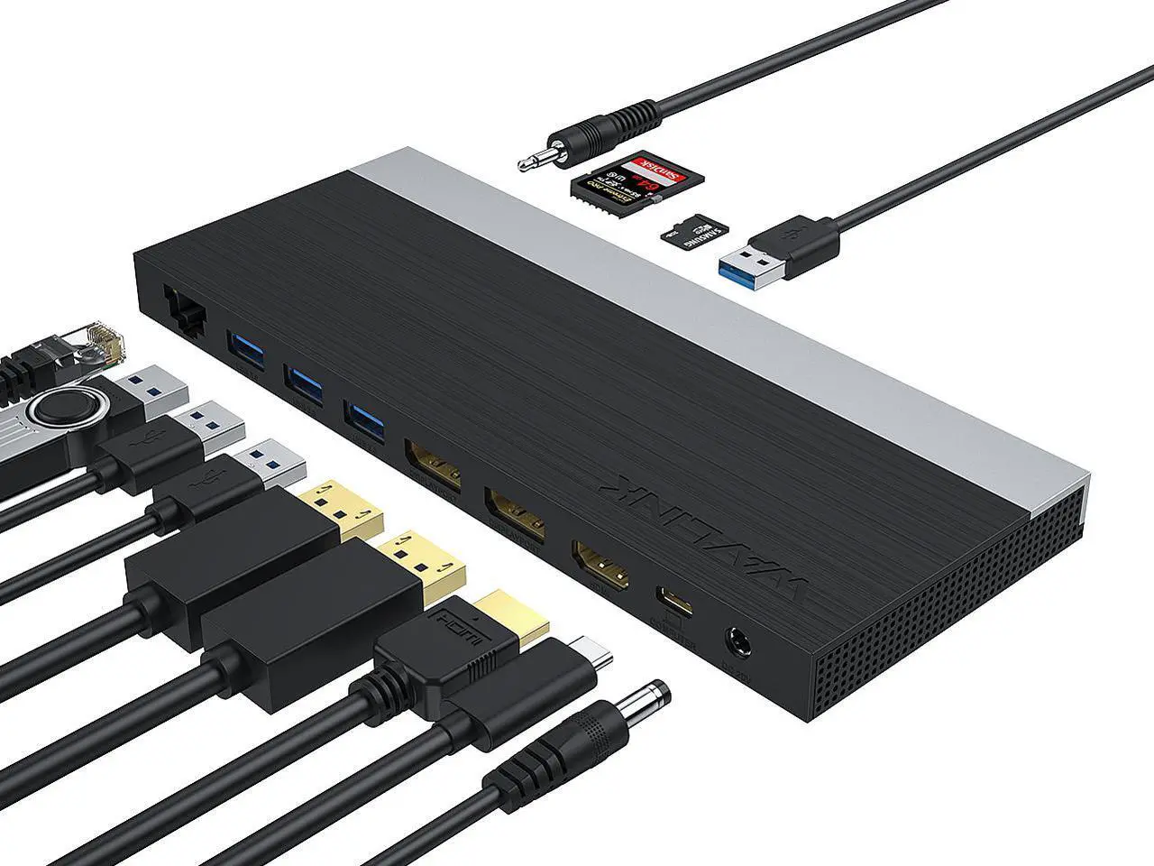 Main image of WAVLINK USB C Laptop Docking Station Triple 4K Display With 65W PD Charging For PC, 2 DP & HDMI, 4 USB 3.0 &1 USB-C Ports, SD TF Card Reader, LAN, Audio for Windows/Mac