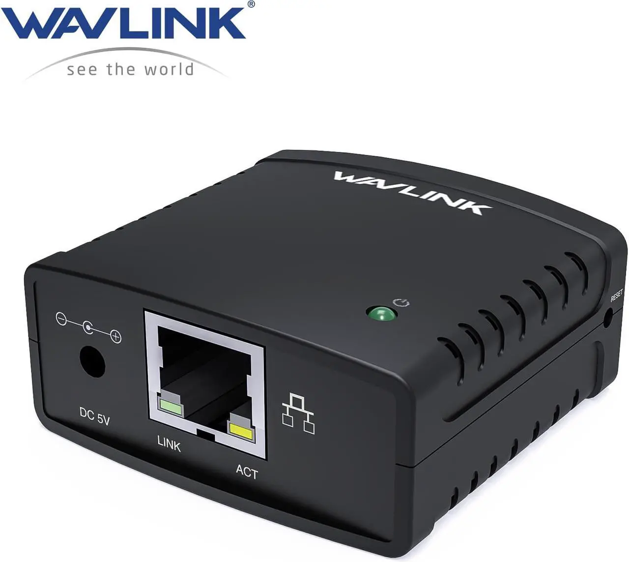 Main image of Wavlink USB2.0 Network Print Server, LAN Print Share Server for USB Printers, LPR Print Protocol 10/100Mbps Computer Print Server Adapter for Windows 7/8/8.1/XP/10/11/Vista, MacOS 10.7 or above