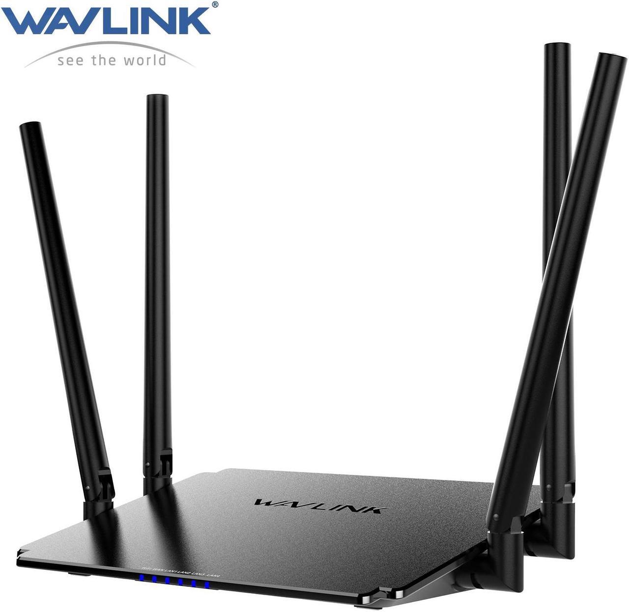 Main image of WAVLINK Wireless Router 1200Mbps, 5GHz+2.4GHz Dual Band WiFi 5 Router with 4x5dBi Antennas, 10/100Mbps WAN/LAN, Supports Router/AP/Repeater Mode, Beamforming Tech