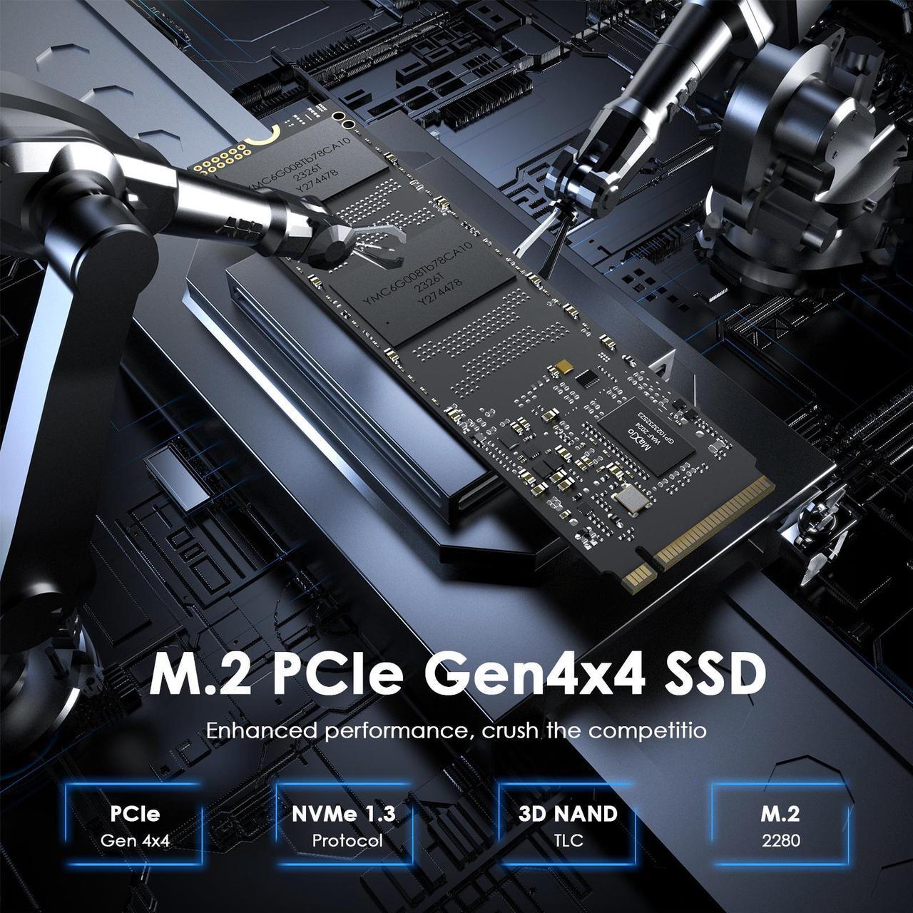 Alt view image 2 of 7 - WAVLINK SSD 2TB, PCIe 4.0 M.2 2280 Read/Write Speed up to 7,400/6,500MB/s with Heatsink, 3D TLC NAND, NVMe 2.0 Internal Gaming Solid State Drive Compatible with Desktop/Laptop/PS5 Game-Player