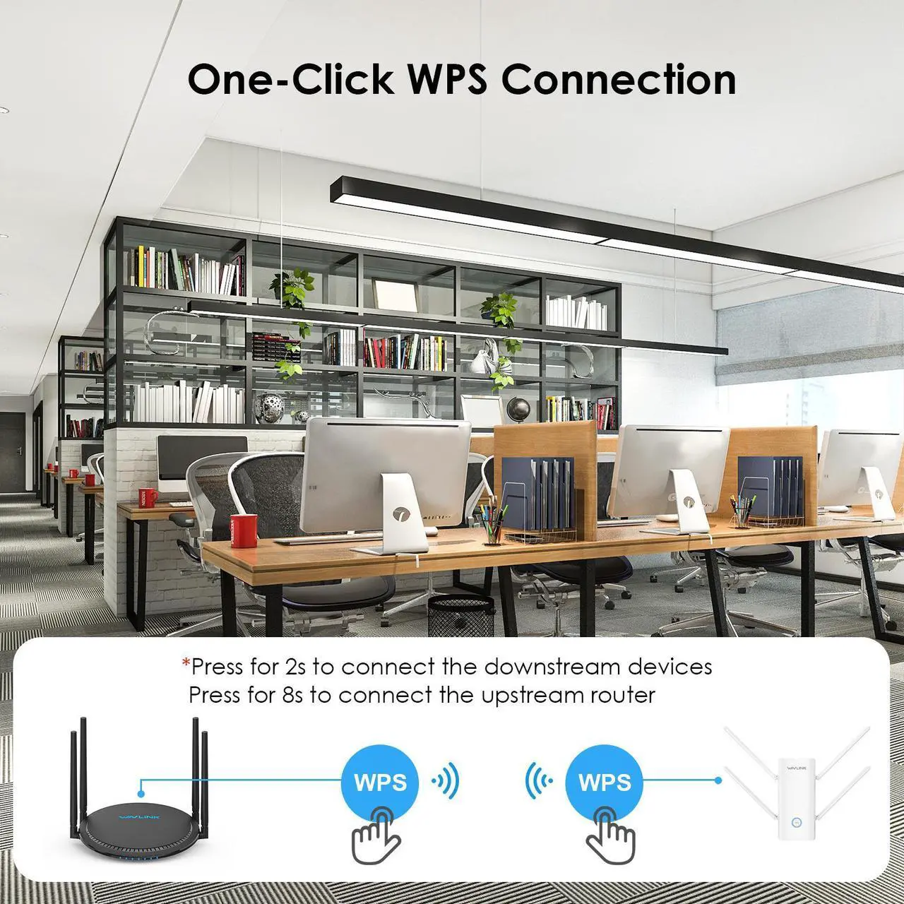 Alt view image 8 of 7 - WAVLINK AX3000 Wi-Fi 6 WiFi Range Extender Dual Band WiFi Repeater/AP/Router with 160MHz Bandwidth, 4x5dBi Antennas, Supports Beamforming, BSS Coloring, OFDMA, Coverage up to 2000sq.ft., 256 Devices