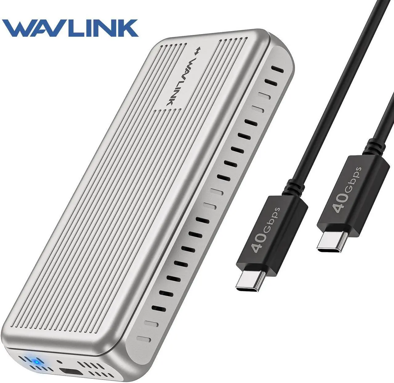 Main image of WAVLINK 40Gbps PCIe NVMe SSD Enclosure, USB4 External Hard Drive Enclosure, for 2230/2242/2260/2280 B+M/M-Key PCIe SSD, Tool-Free Installation, Compatible with TBT4/TBT3/USB4/USB3.2 and more