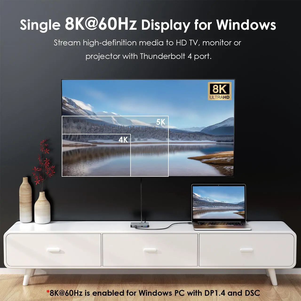 Alt view image 5 of 7 - WAVLINK 5-in-1 Thunderbolt 4 Hub, 90W PD Charging, Single 8K or Dual 4K Display for MacBook Pro/Air M1 M2 M3, Thunderbolt 4/3, USB-C/USB 4 Windows