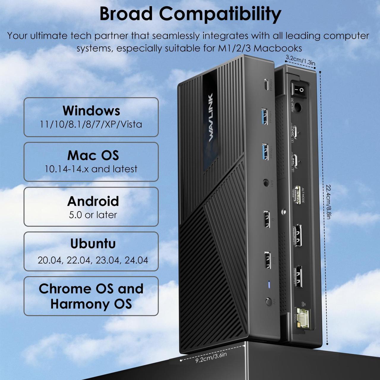 Alt view image 7 of 7 - WAVLINK USB-C Triple 4K Display KVM Docking Station, KVM Switch 3 Monitors 2 Hosts With Dual 100W Power Delivery, HDMI,2X DP,1000Mbps Ethernet,Audio&Mic,for Mac M1/M2/Intel,Dell,HP,Surface Pro