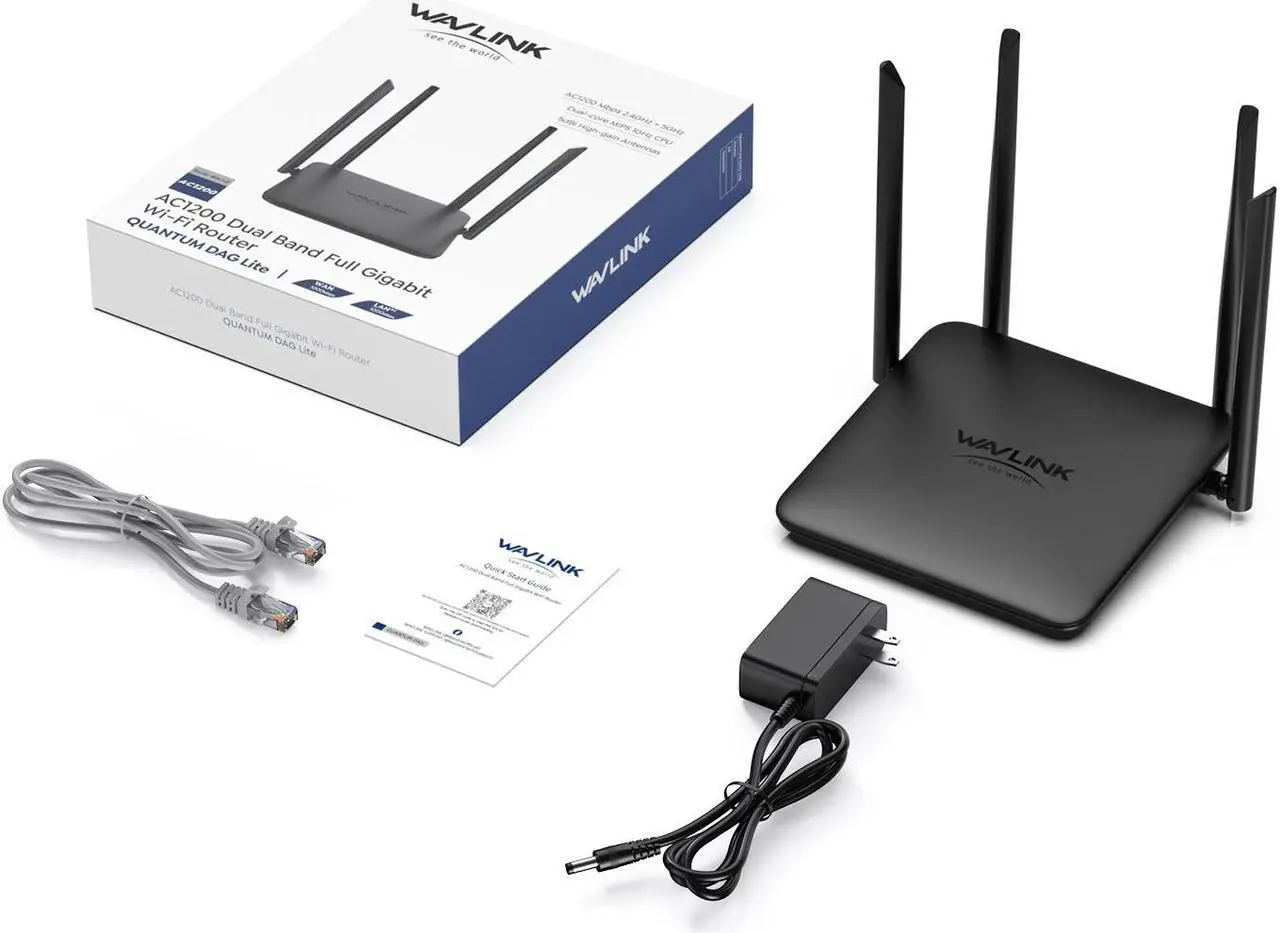 Alt view image 7 of 7 - Wavlink AC1200 WiFi Router Dual Band 2.4GHz & 5GHz Internet Router with Gigabit Ethernet Ports, Long Range Wireless Router for Home, Supports Router/AP/Repeater Mode, MU-MIMO and LNA+PA,  IPV6