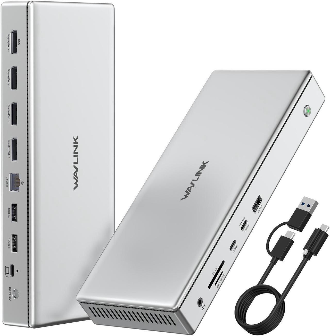 Main image of WAVLINK DL7400 10K USB C Docking Station, DisplayLink Quad 4K Dock for M1/M2/M3 Mac & Windows, 15 in 1 Laptop Dock with 100W Charging, 4xDisplayPort(1.4), 2.5G LAN, USB 3.2-A/C