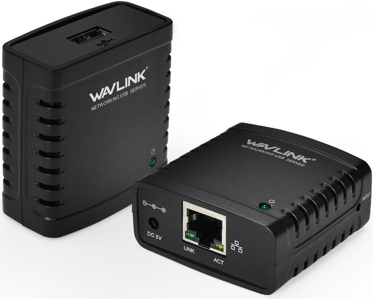 Main image of Wavlink 100Mbps Print Server USB 2.0 Printer Network LPR Print Server Share LAN Networking Adapter Hub MFP Printer share printers usb devices over wired ethernet