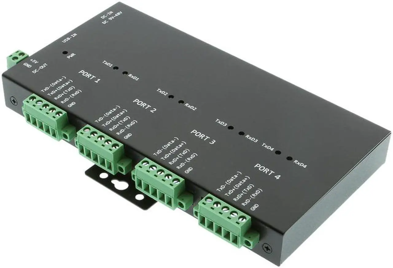 Main image of Coolgear USB 2.0 to 4-Port RS232-422-485 Serial TB Adapter Isolation | Surge