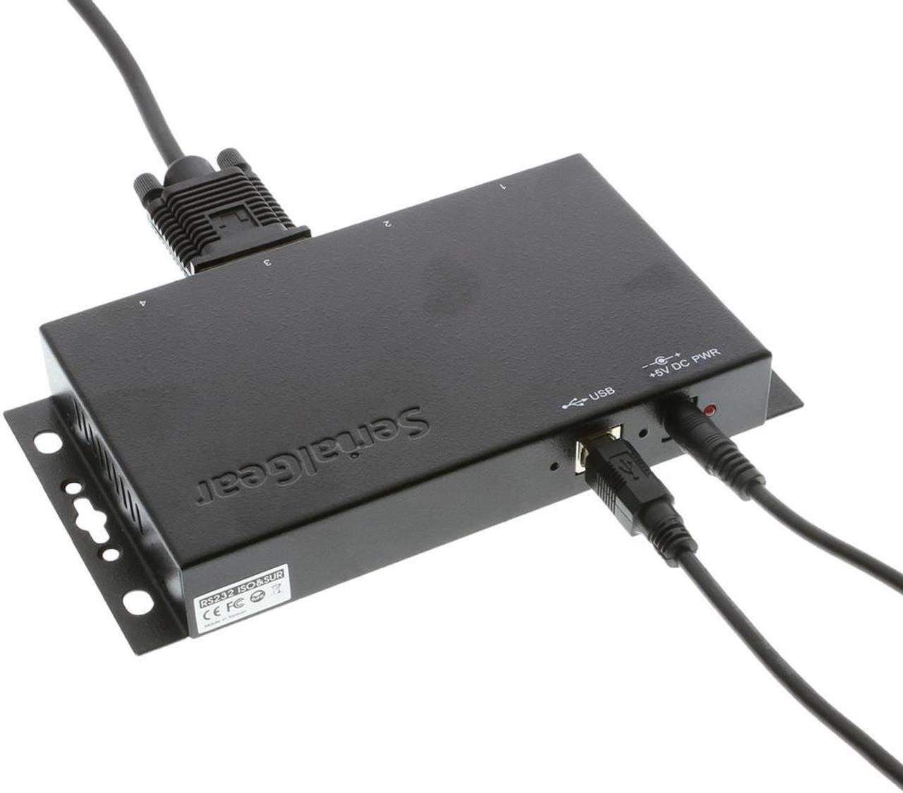 Alt view image 2 of 3 - SERIALGEAR 4-Port DB-9 RS232 to USB Adapter with Isolation and Surge Protection