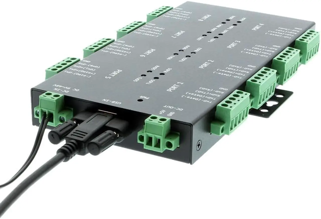 Alt view image 2 of 5 - Coolgear USB2 to 8-Port RS232-422-485 Serial TB Adapter Isolation | Surge