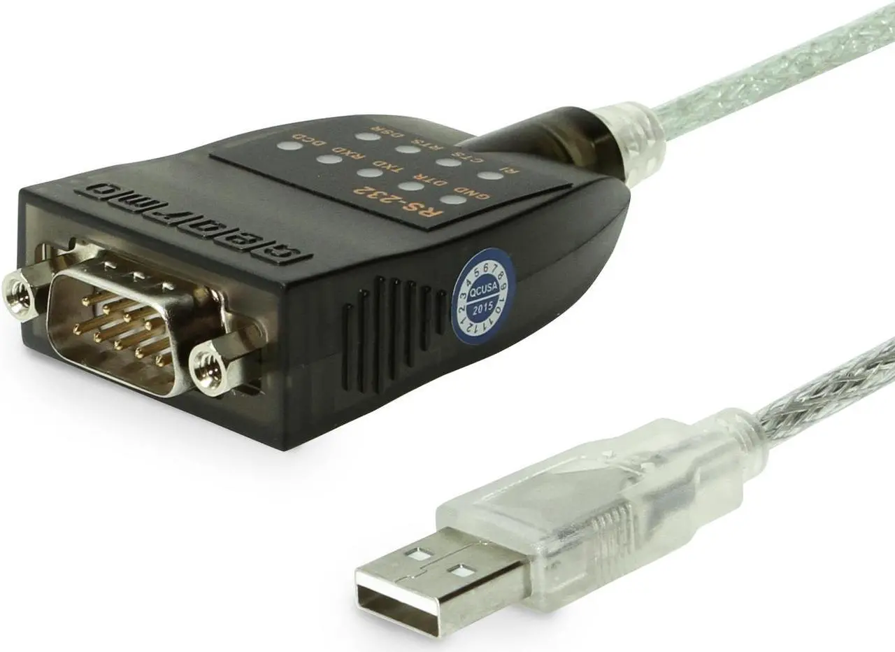 Main image of Gearmo USB to RS-232 Serial Adapter w/ LED Indicators & Windows 11 Support