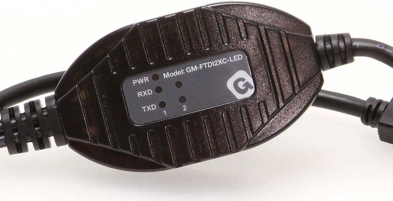Alt view image 2 of 4 - Gearmo 2 Port USB Type-C To Serial Adapter w/ Per Port Rx / TX Status LED Matrix