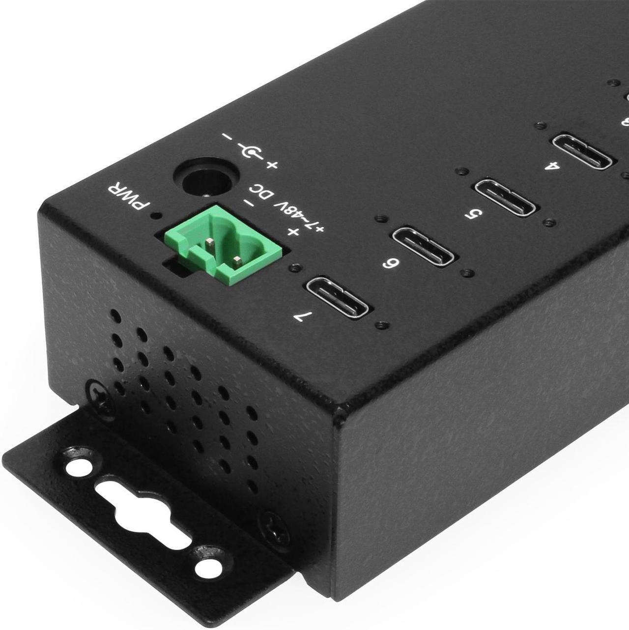 Alt view image 4 of 7 - Coolgear 7-port USB-C 3.2 Hub w/ 15KV ESD Surge Protection DIN RAIL Mount