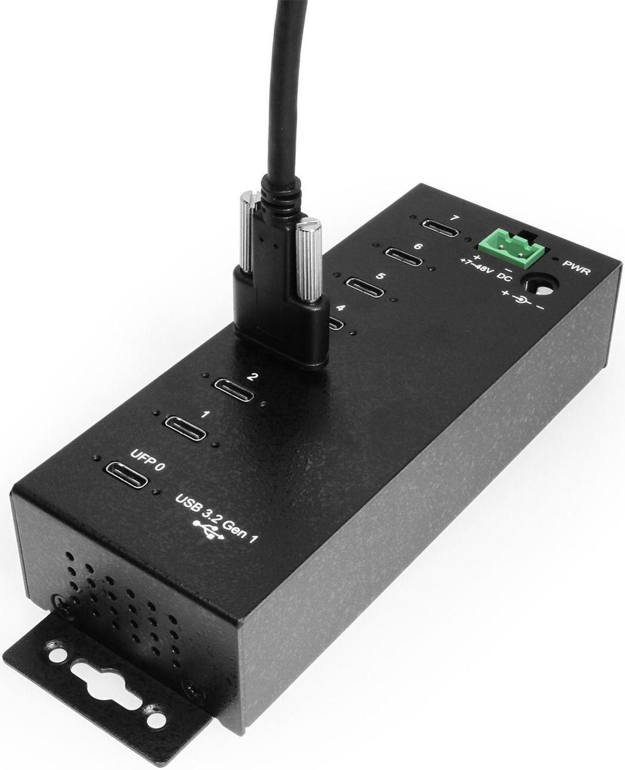 Alt view image 6 of 7 - Coolgear 7-port USB-C 3.2 Hub w/ 15KV ESD Surge Protection DIN RAIL Mount