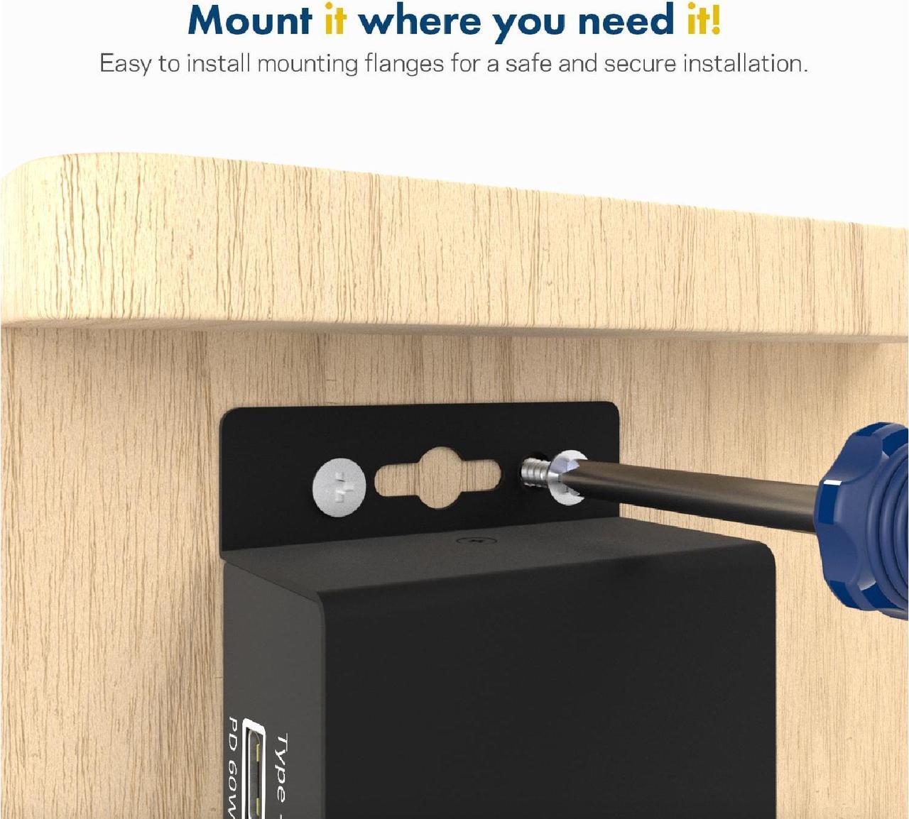 Alt view image 6 of 7 - Coolgear ChargeIt! Mini 200W Type-C PD Charger - Dual 100W Ports, Fast Charging, Screw Lock Compatible