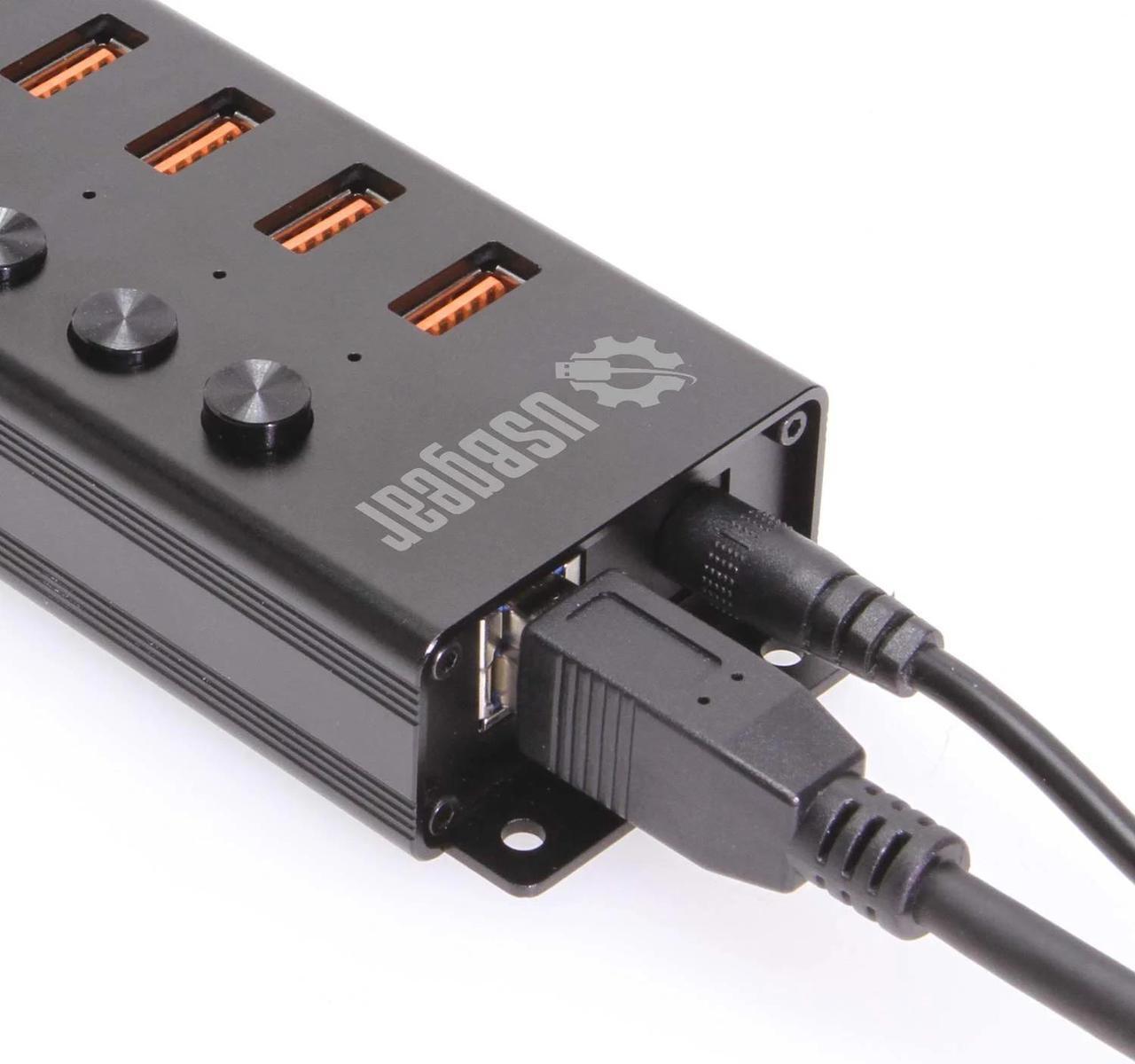 Alt view image 3 of 5 - USBGear 7 Port USB 3.2 Gen 2 Hub with Individual On/Off Switches & 10Gbps Data Speeds