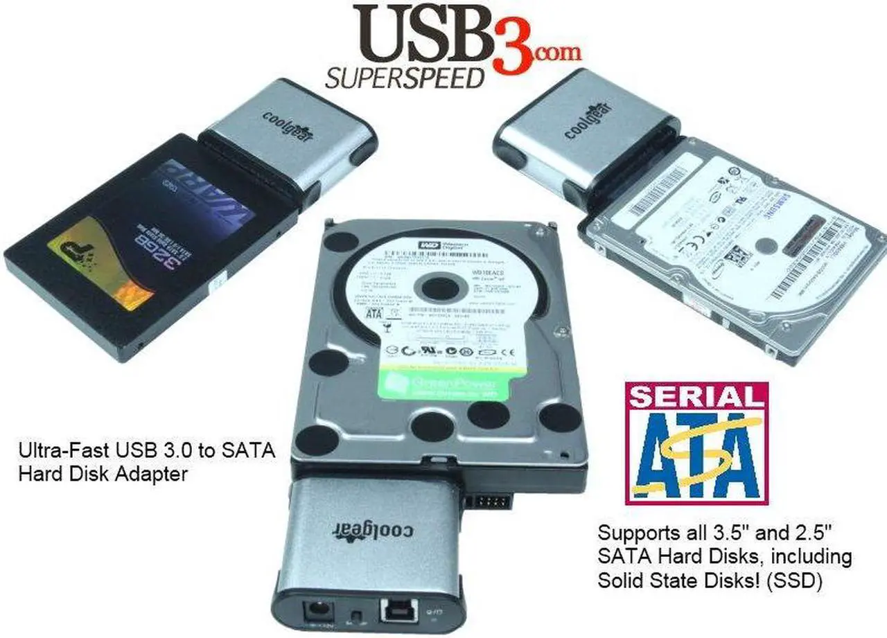 Alt view image 5 of 6 - Coolgear USB 3.0 to SATA Hard Disk Adapter